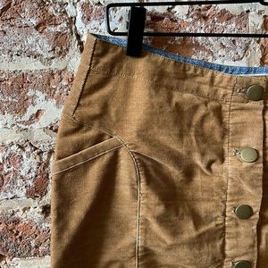 TOAD & CO Golden Tan Corduroy Mini Pencil Skirt